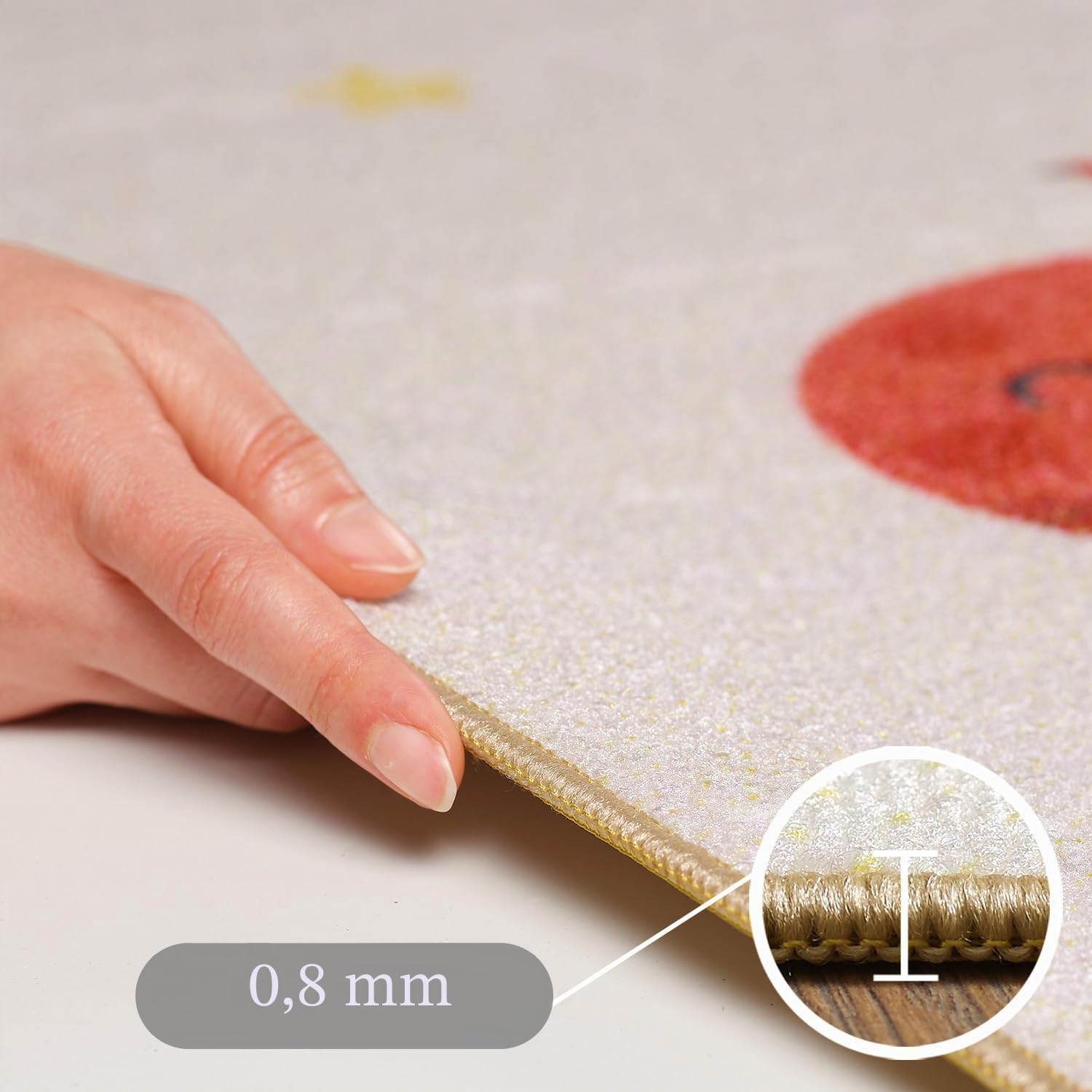 HomebyHome Kinderteppich Mehrfarbig 140x200 cm Planeten Muster Modern rutschfest Waschbar Pflegeleicht Extra Weich Antiallergen Babyteppich Kinderzimmer Jungen Mädchen