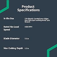 Vista 7 de Yaxa Basics Bordeadora eléctrica con cable de doble filo de 12 amperios y 7.5 pulgadas, 4420 RPM