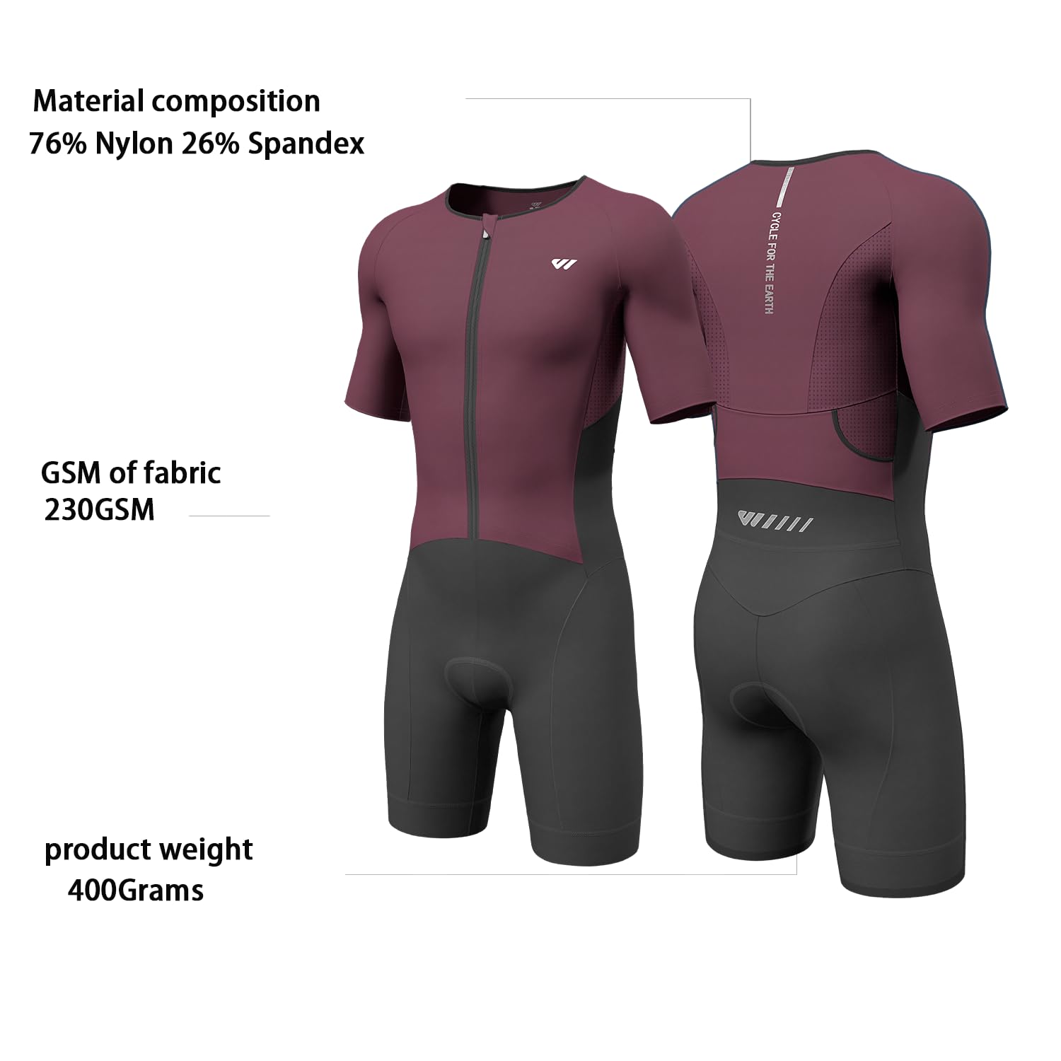 Wulibike Tuta da triathlon da uomo