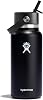 Hydro Flask - Water Bottle 946 ml 32 oz - Vacuum Insulated Stainless Steel Water Bottle with Flex Straw Cap - Wide Mouth - Black