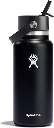 HYDRO FLASK - Trinkflasche 946ml (32oz) mit Flex Straw Deckel - Vakuumisolierte,...