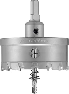 3” Hole Cutter TCT for Metal Sheet, Tungsten Carbide Tipped Hole Saw 76mm in Diameter with Pilot Drill Bit for Stainless Steel, Car Frame, Steel Plate and Lamp Post