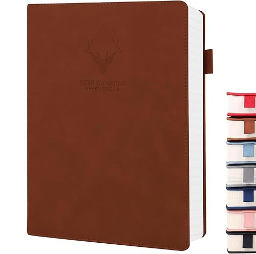 UIRIO Cuaderno de diario con forro grueso, cuadernos ejecutivos B5 de tapa dura de 360 páginas, diario de cuero con rayas anchas para hombres, disponible en Yaxa Colombia