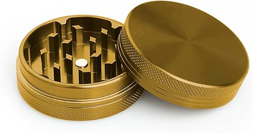 Spice Grinder Crasher - Molinillo de especias de tamaño portátil de 2 pulgadas con tapa magnética, color dorado disponible en Yaxa Peru