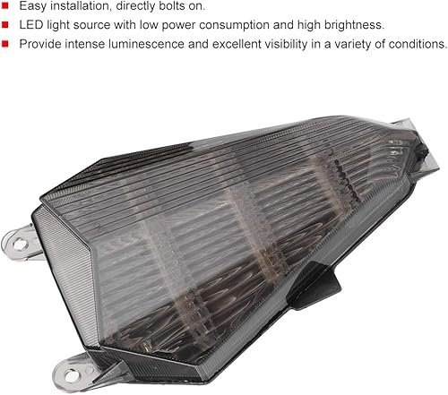 Miniatura 2 de Yamaha R6 - Luz trasera LED para motocicleta, luz trasera ABS + luz trasera LED con lente ahumada de repuesto para YAMAHA YZF-R6 2006-2016
