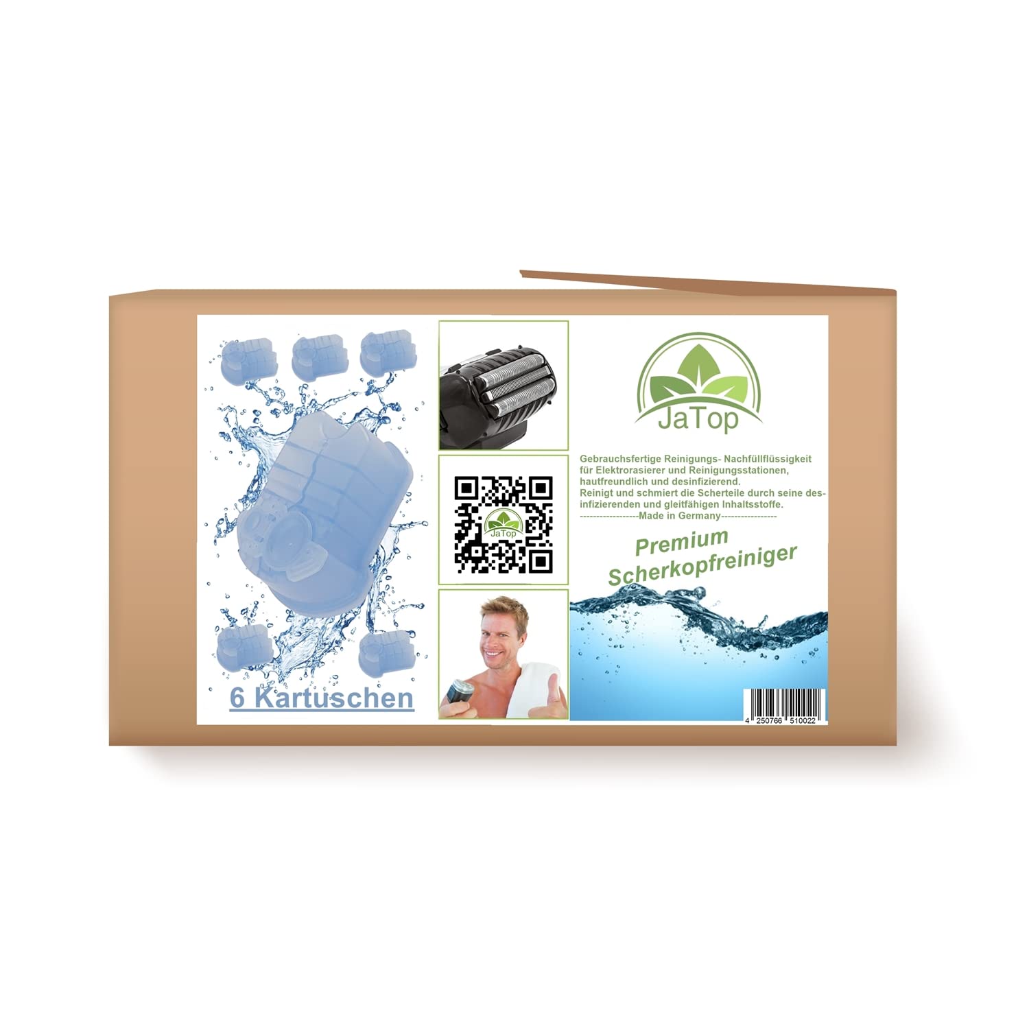 6 x 170 ml JaTop Scherkopfreiniger Kartuschen kompatibel mit Clean & Renew Reinigungskartuschen, alle SmartCare und Clean & Charge Reinigungsstationen