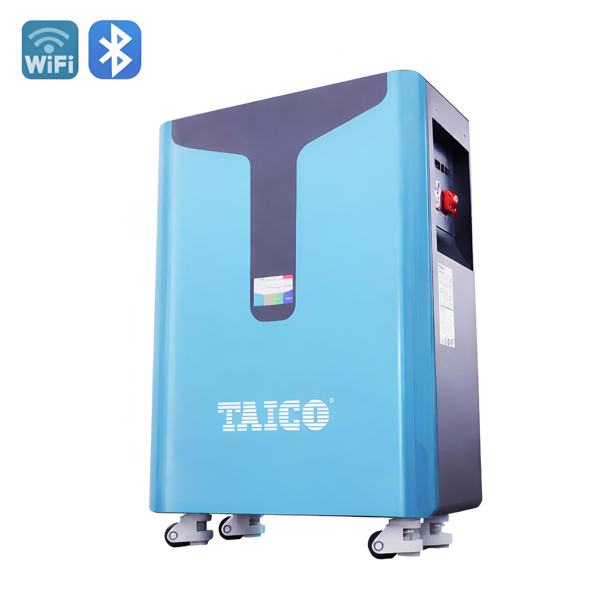 300AH, 400AH, 560AH LiFePO4 48V/51,2V, 15,36KWh, 20,48kWh, 28,67kWh Speicher PV Solar Akku LiFePO4 Lithium mit Rollen für die Standmontage Bluetooth & WiFi (15,36kWh 300AH)