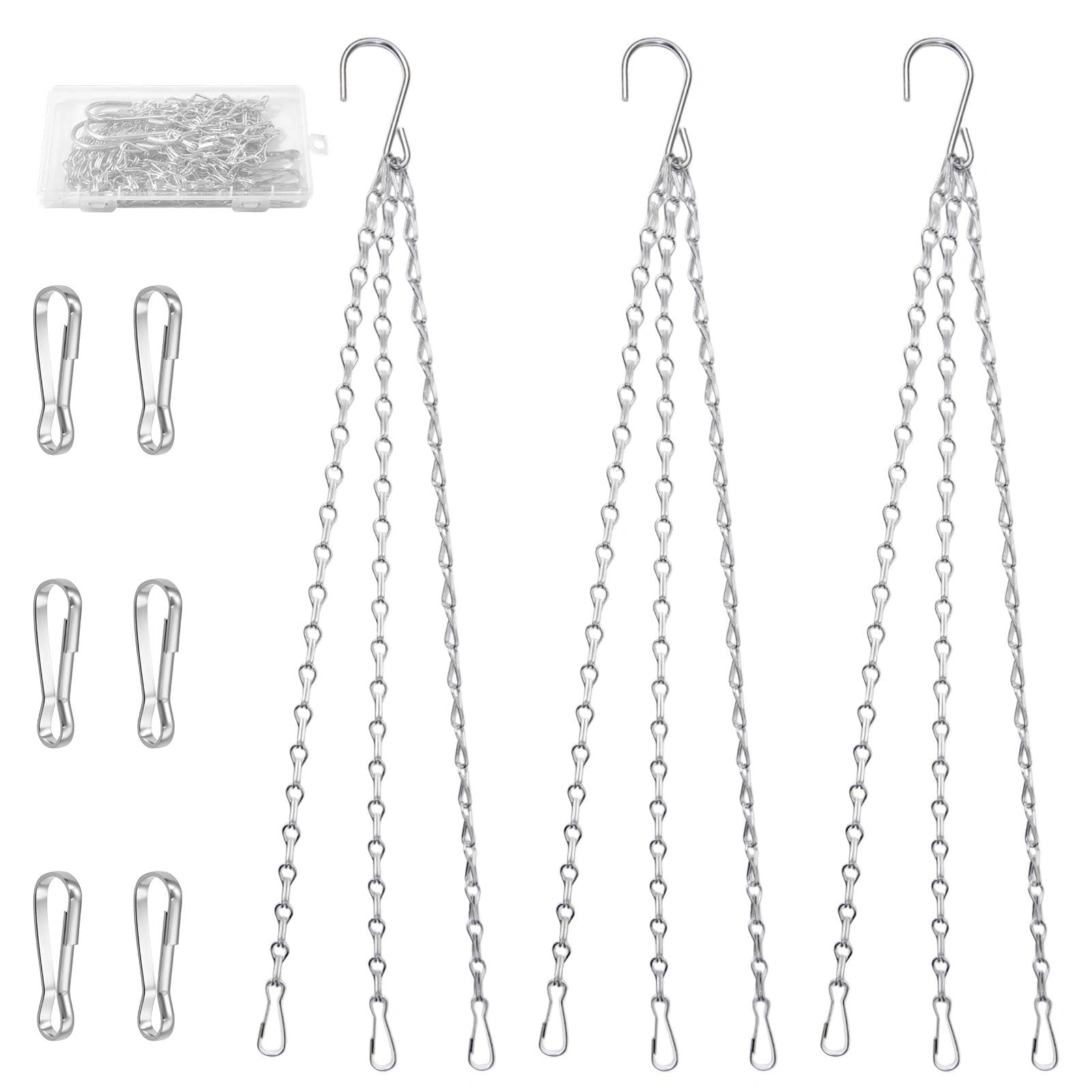 SPEEDWOX 16 Inch Hanging Basket Chains with Hooks Replacement Chain Hangers for Planters Bird Feeders Lanterns & Wind Chimes Flower Pot Chain Replacement Plant Hangers for Hanging Baskets Flower Pots