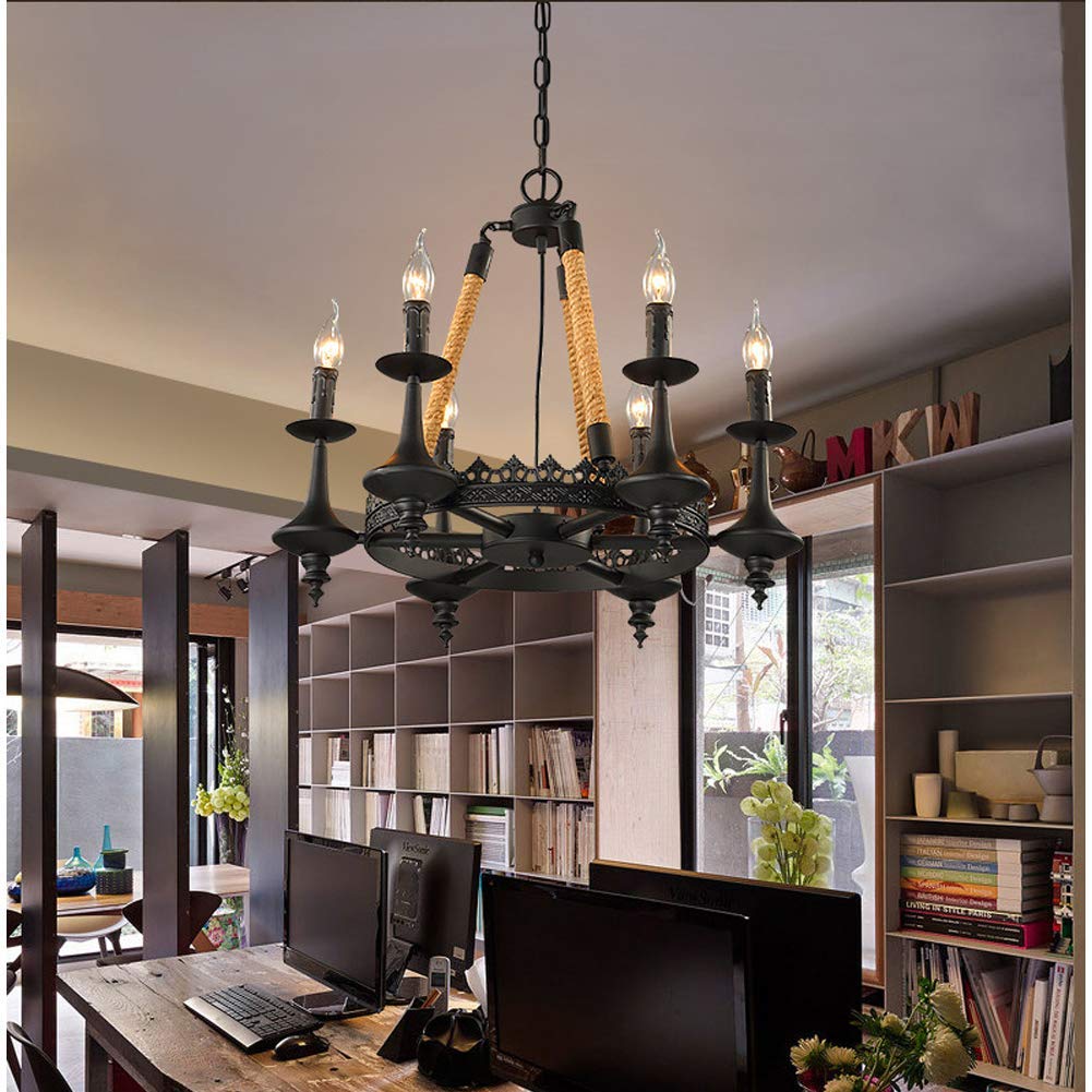 Candelabro de cuerda de cáñamo para iluminar tu comedor con encanto rústico de granja