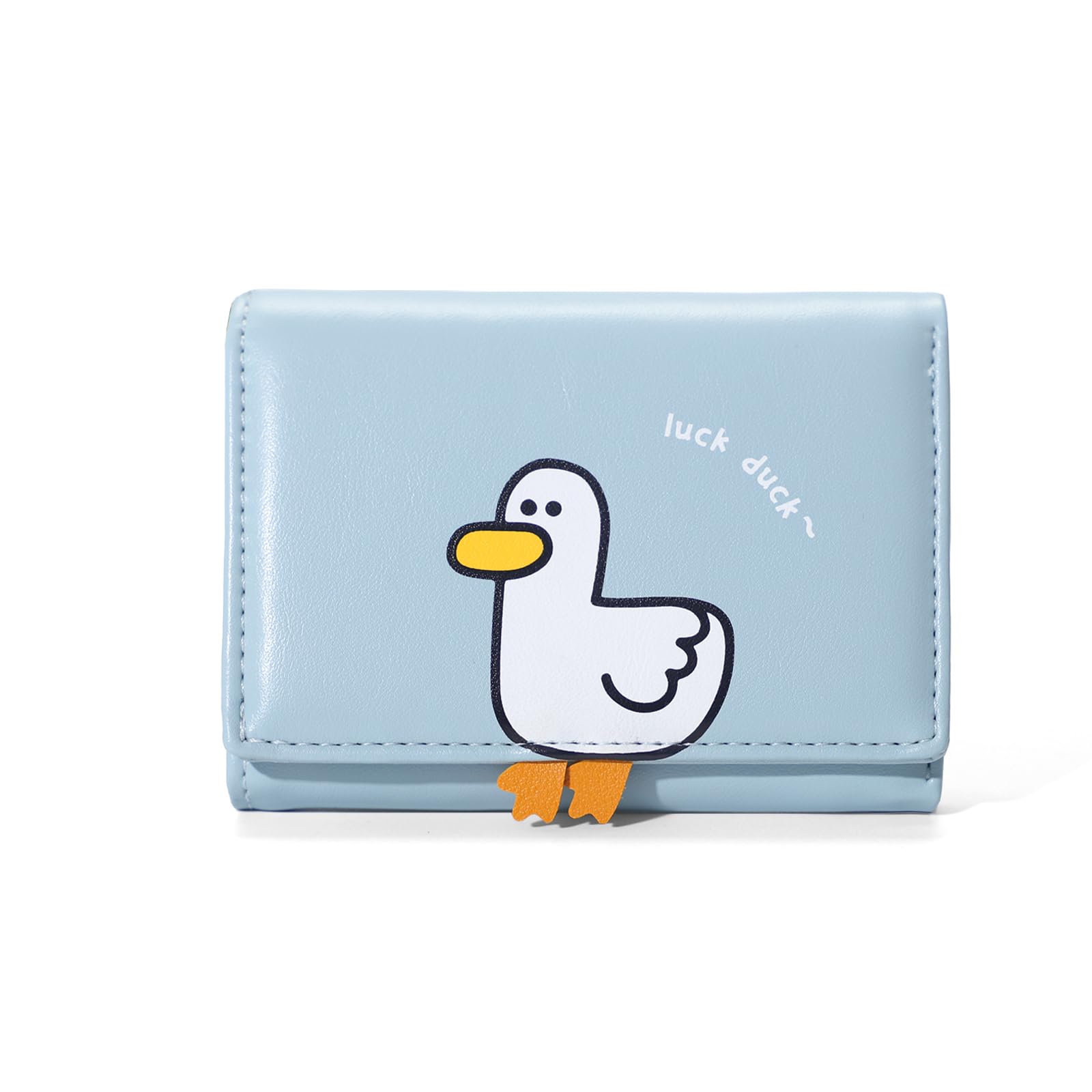 Sunwel FashionGirls Cute 3D Duck Mini Folding Wallet Tiny Wallet Cash Pocket Card Holder ID Window Purse for Women