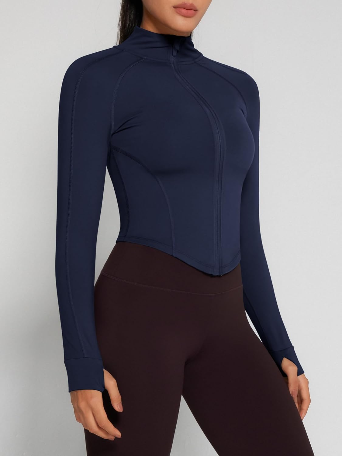 GYM RAINBOW Womens Snatched Workout Jackets Lightweight Zip Up Slim Fit Gym Track Athletic Jackets with Thumb Holes - Image 2