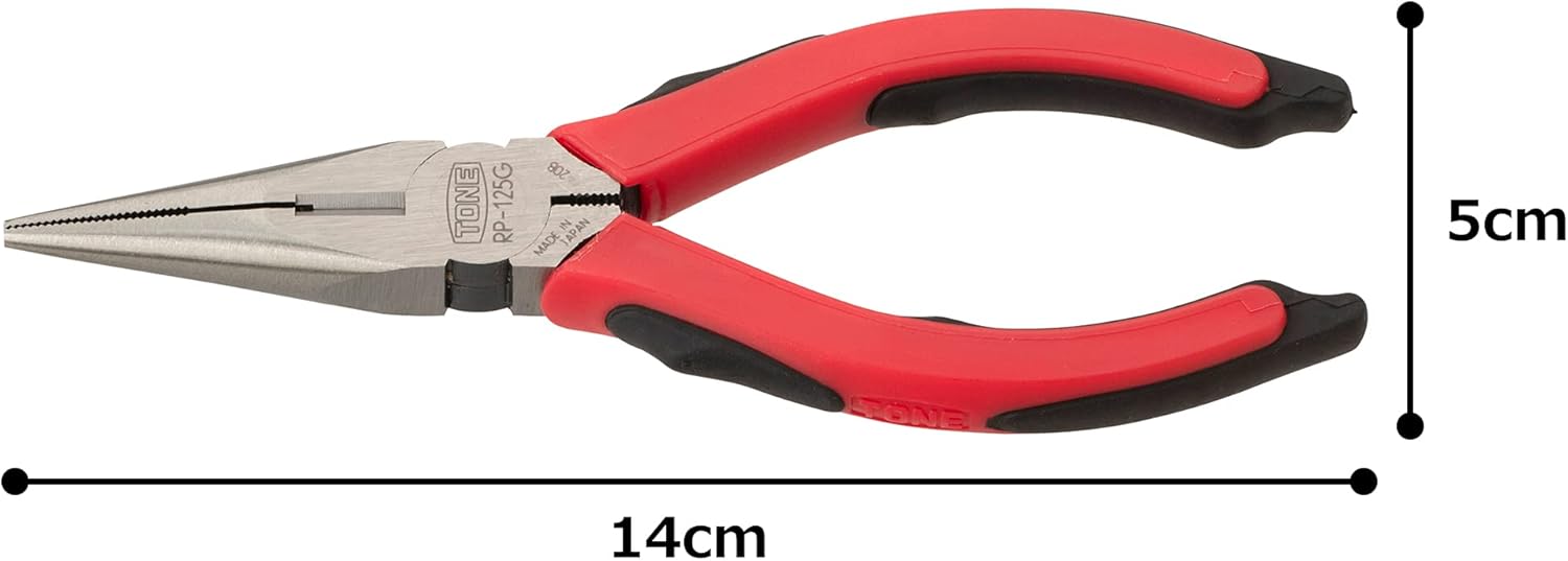 TONE Needle Nose Pliers RP-125G Red Overall Length 140mm