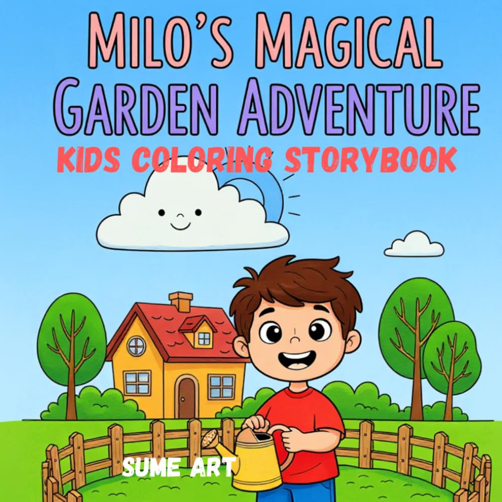 Milo's Magical Garden adventure: Kids coloring storybook
