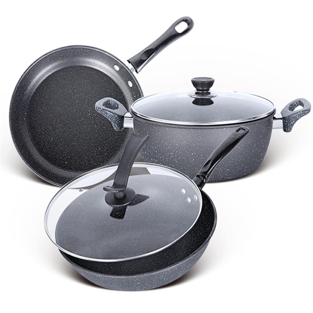 Kochtopf, Kochgeschirr-Set Bratpfanne Suppentopf Schmortopf Wok Antihaft-Pfanne Stielkasserolle Kochtopf-Set Küche Auflauf Hotpot Dampfgarer Kessel