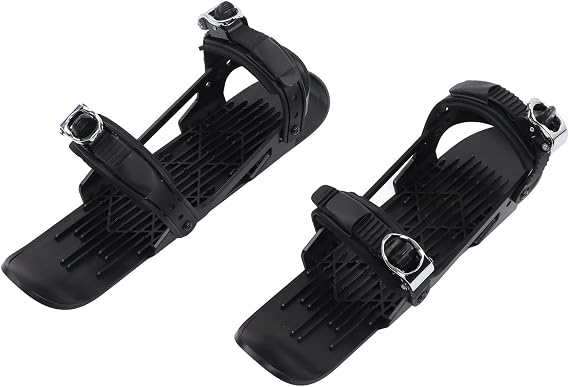 Mini Ski Skates, Mini Ski Shoes, Adjustable Short Mini Ski Skates, Winter Snowskates, Snowblades Skiboards Outdoor Ski Shoes for Winter Sport Skiing Equipment(Black)