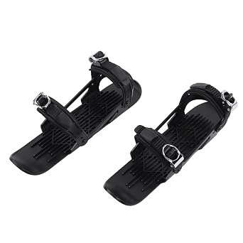 Mini Ski Skates Adjustable Mini Ski Shoes Skiboards Winter Sports Kids Short Skates for Downhill Slopes (Black)