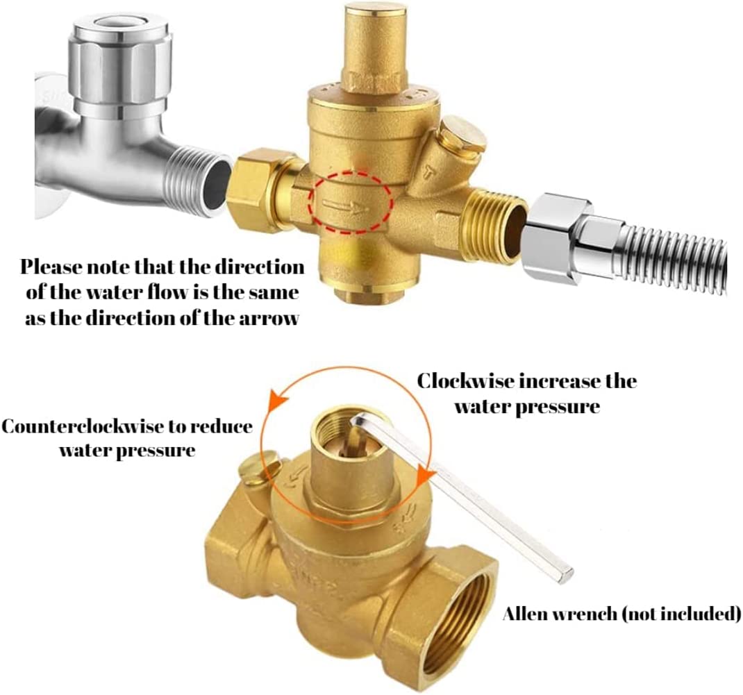 Water Pressure Gauge Valve 1 Inch Brass Pressure Reducing Valve - DN25 ...