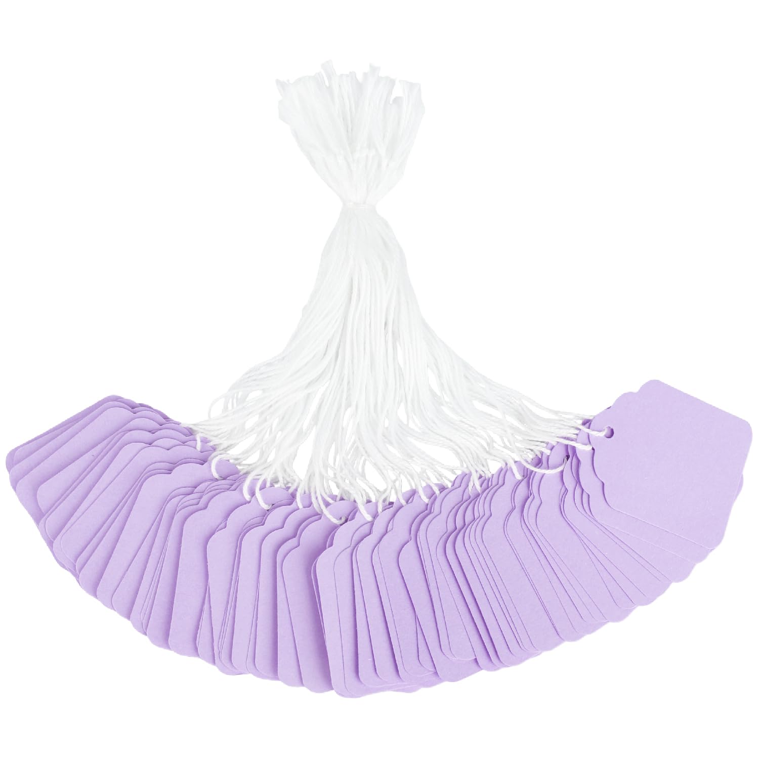 200 Pcs Purple Price Tags with String Attached, Pre-Strung Writable Paper Clothing Tag for Bags Clothing Jewelry Retail Pricing DIY Crafts Gift