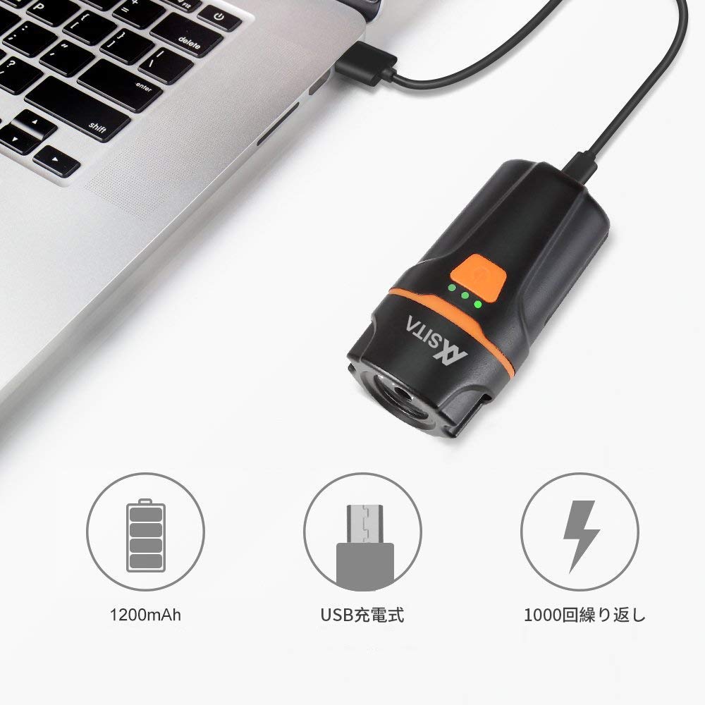 Amazon | 自転車ヘッドライトUSB充電式 【PSE規格品】高輝度 6段階点灯