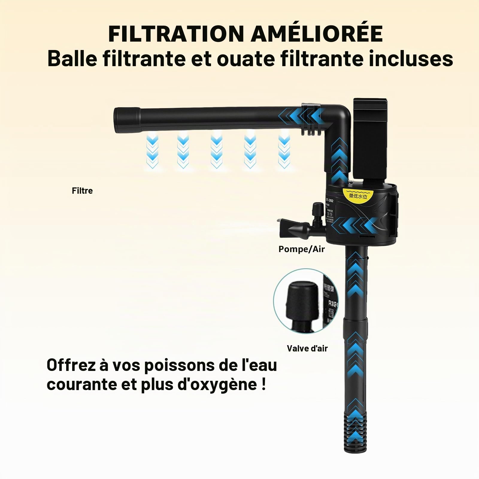Petit aquarium en verre de 16 litres avec filtre et lumière, kit tout-en-un en verre de table avec pompe pour poissons rouges, beta, crevettes, blanc