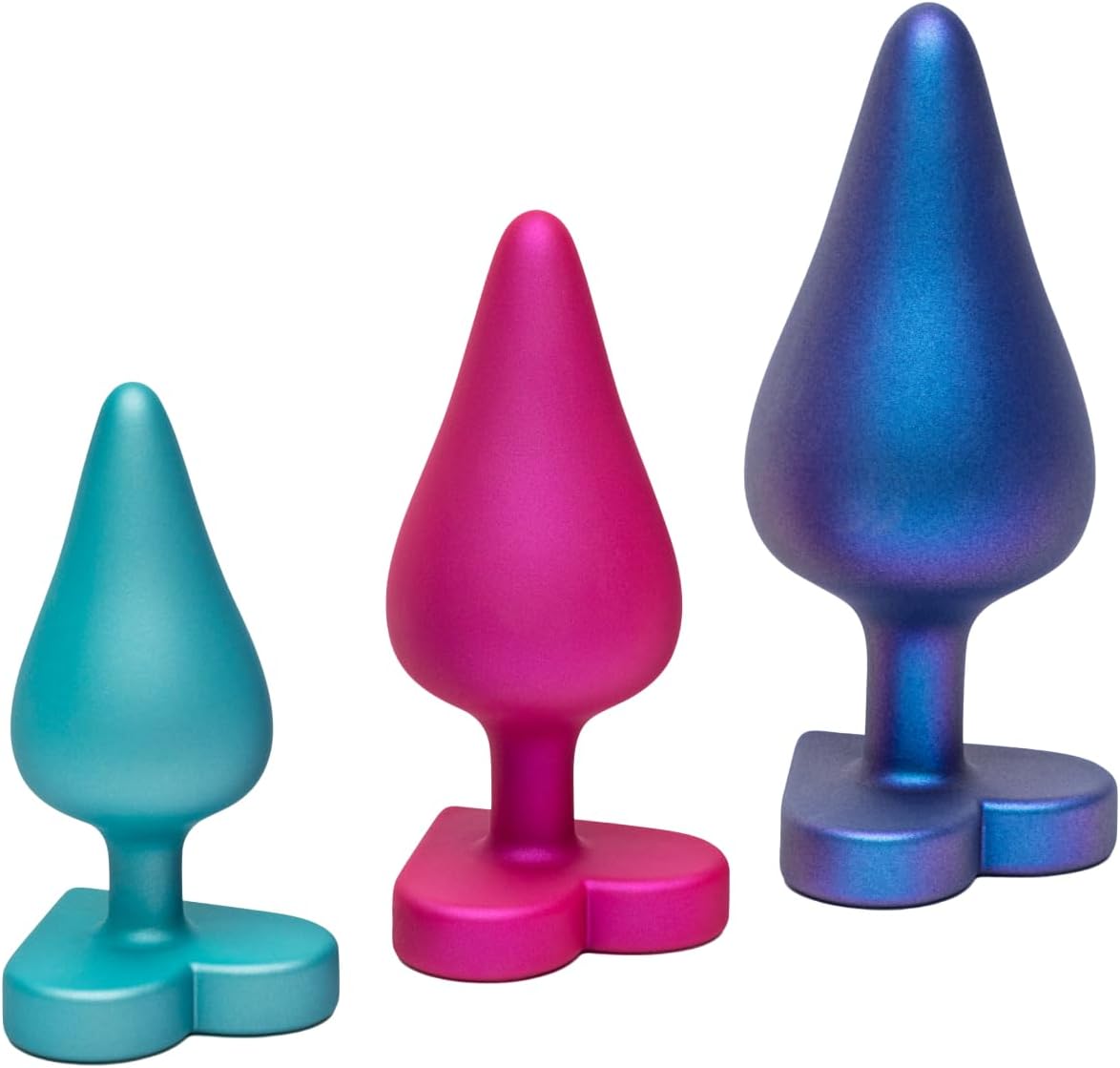 ROMP Luster Butt Plug Triple Set | Silicone Anal Play Starter Kit | Beginner Massager for Prostate Stimulation | Waterproof | Adult Sex Toys for Man, Woman and Couples | Gifts for Women & Men