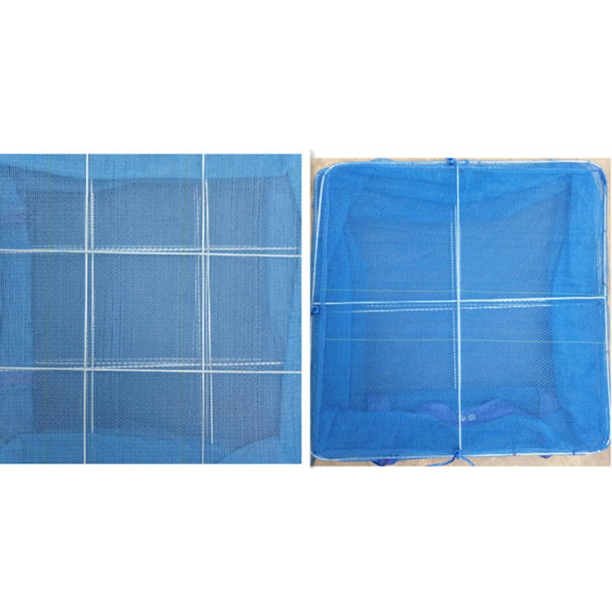 Red de Secado Colgante Plegable de 3 Niveles Malla Cuadrada de PE y Acero, Secado Rápido para Pescado y Verduras para Uso Interior y Exterior