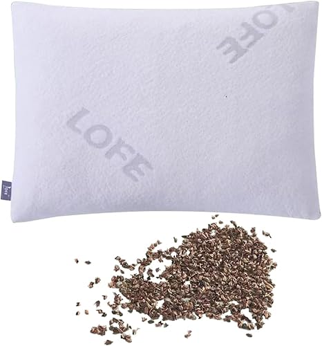 Miniatura 9 de Almohada orgánica de trigo sarraceno para dormir, tamaño de niñosviaje, 11 x 16 pulgadas, loft ajustable, transpirable para un sueño fresco, soporte