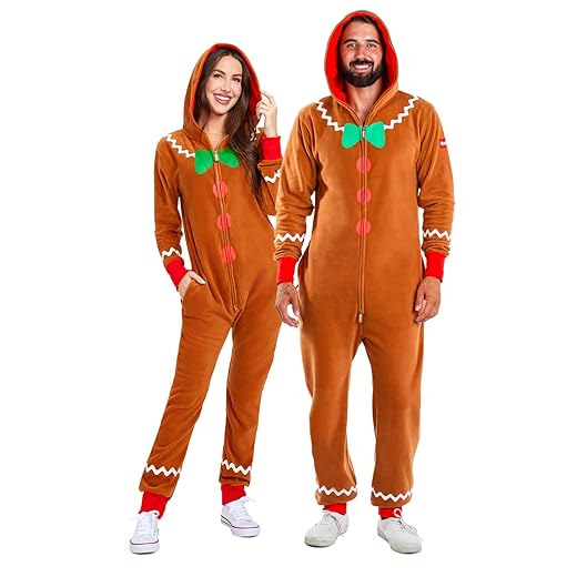 Tipsy Elves Christmas Onesies for Adults - Comfy Unisex Matching Holiday Jumpsuits with Convenient Pockets