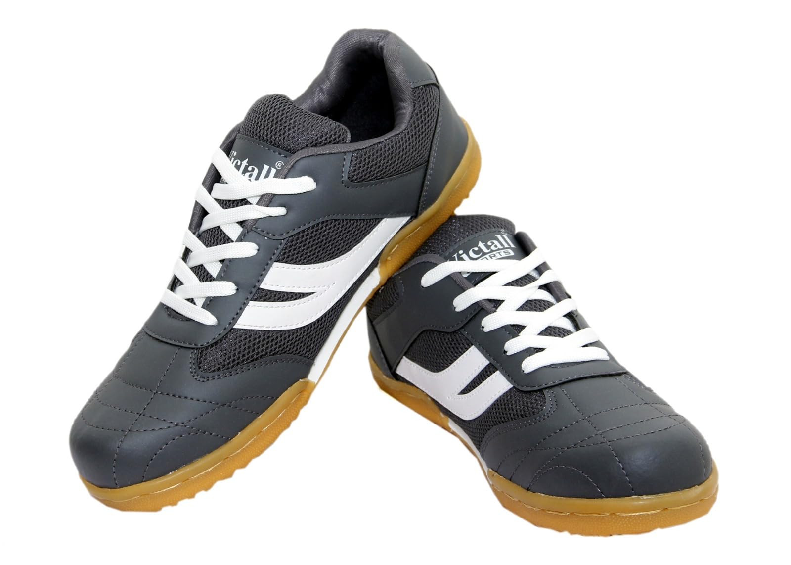Victall Indoor Sports Shoes, Black and White with Gum Rubber Sole, Breathable Mesh Upper, Non-Marking Anti-Skid Badminton Sneakers for Men-image-35