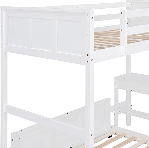 Miniatura 122 de Versatility - Litera individual sobre individual con escritorio y armario integrados, cama alta de madera maciza y plataforma independiente con