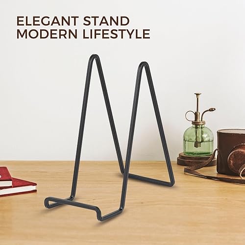 Miniatura 6 de Soporte de exhibición grande para platos, soporte de platos de 10 pulgadas de alto para exhibición, soporte de marco de fotos de metal, soporte de