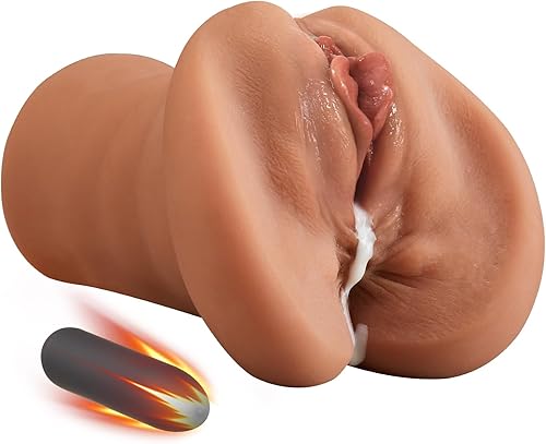 Coño vibrador de bolsillo, masturbadores masculinos realistas con potente vibrador de bala, juguetes sexuales masculinos con textura realista en 3D