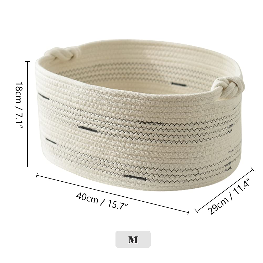 Sosayet Lot De 4 Paniers De Rangement En Corde De Coton Tressé Pour Salle De Bain - Accessoires De Table à Langer - Panier Tressé - Pour Décoration De Chambre D'enfant, Jouets