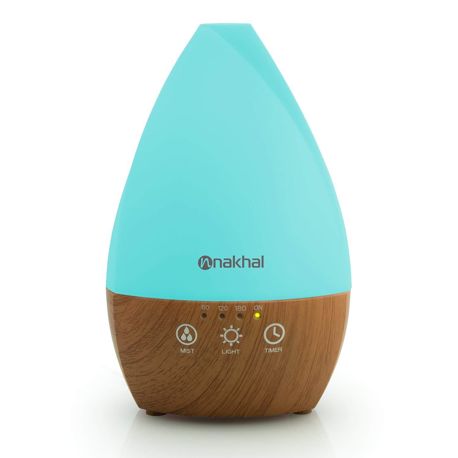 Nakhal 200ml Aromatherapy Essential Oil Diffuser, Ultrasonic Cool Mist Humidifier with 7 Color LED Lights Changing & Timing Function – Dark Grain