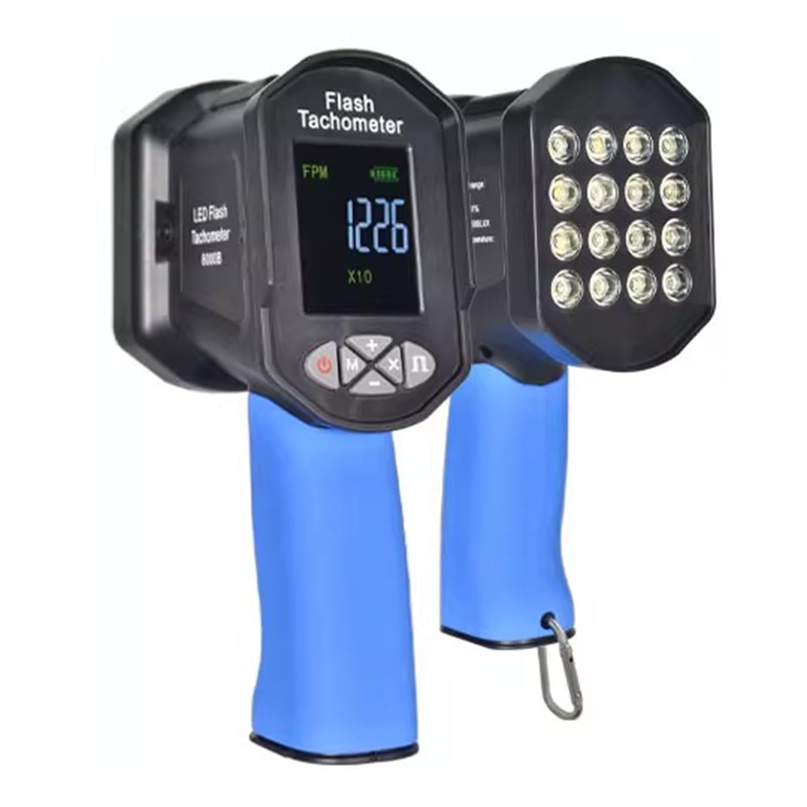 Estroboscopio digital de mano, tacómetro de alta precisión con velocímetro de flash LED, mide 60-99999 RPM para ventilador, motor de motor, neumático