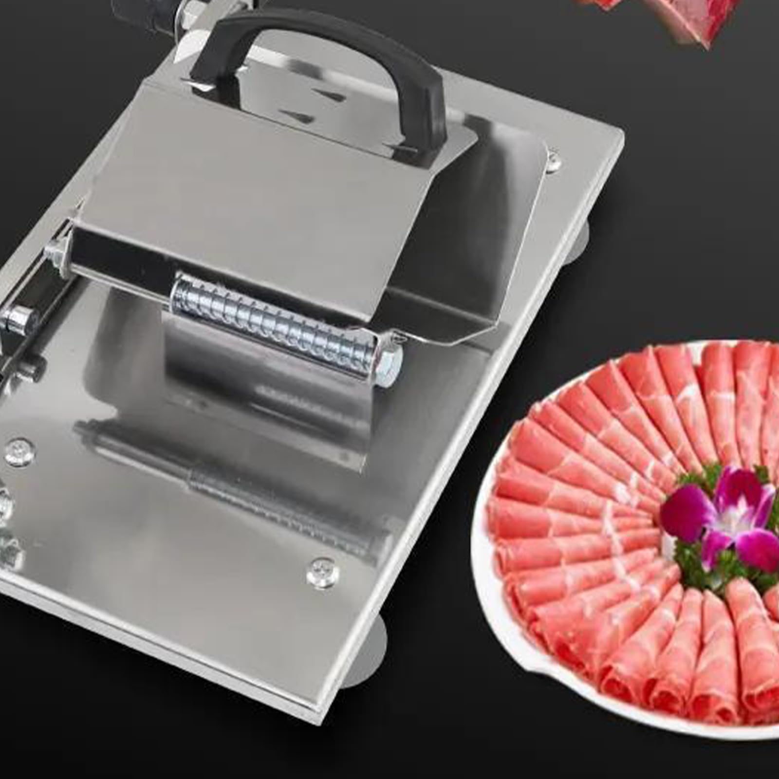 Professioneller manueller Fleischschneider aus Edelstahl - Für Rind, Geflügel & tiefgefrorenes Fleisch, robustes Schneidwerkzeug für Haushalt & Küche