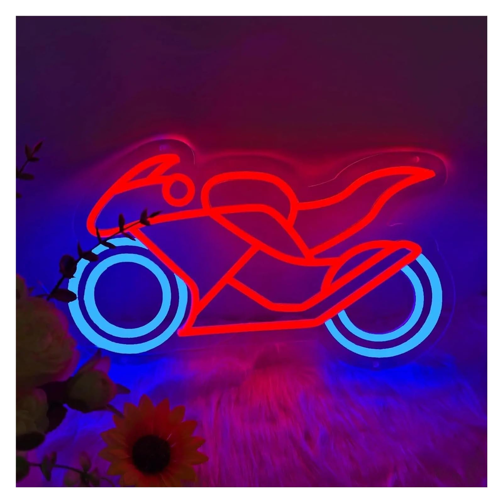 RONGCH Hanging Art Neon Signs Motorcycle Neon Sign Dimmable LED Light for Bedroom Game Room Man Cave Bar Club Personzalized Decor 42cmx24.1cm