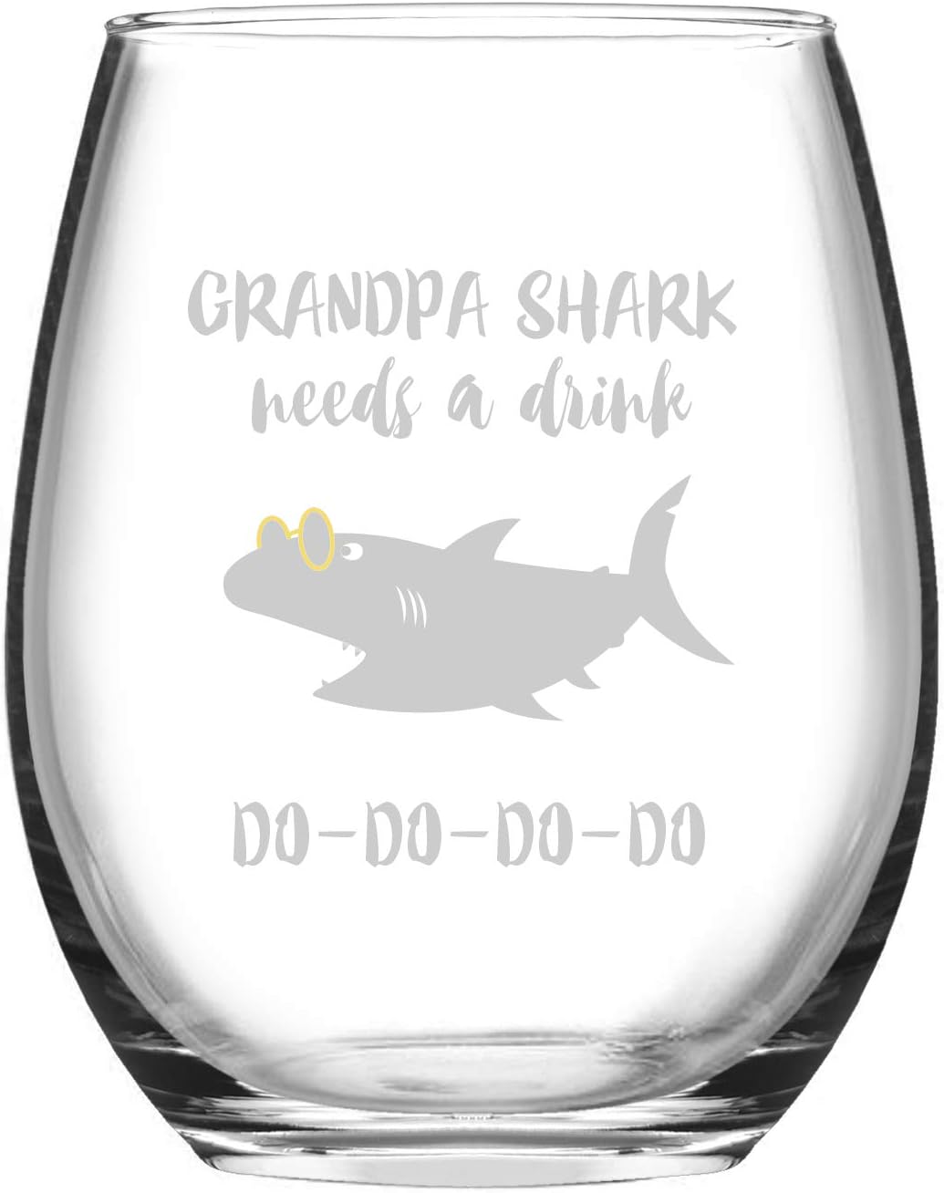 Flash Deals - 70% OFF Grandpa Wine Glass Grandpa Shark Needs a Drink Do Do Novelty Wine Glass for men with Sayings Funny Stemless Wine Glass Funny Shark Gifts & Cup Accessories for Shark Lovers Grandpa FIL Dad Father’s Day