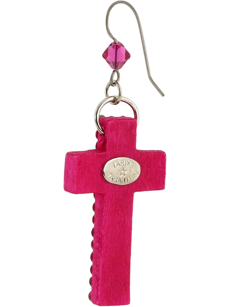 Tarina Tarantino Micro Pave Cross Earrings