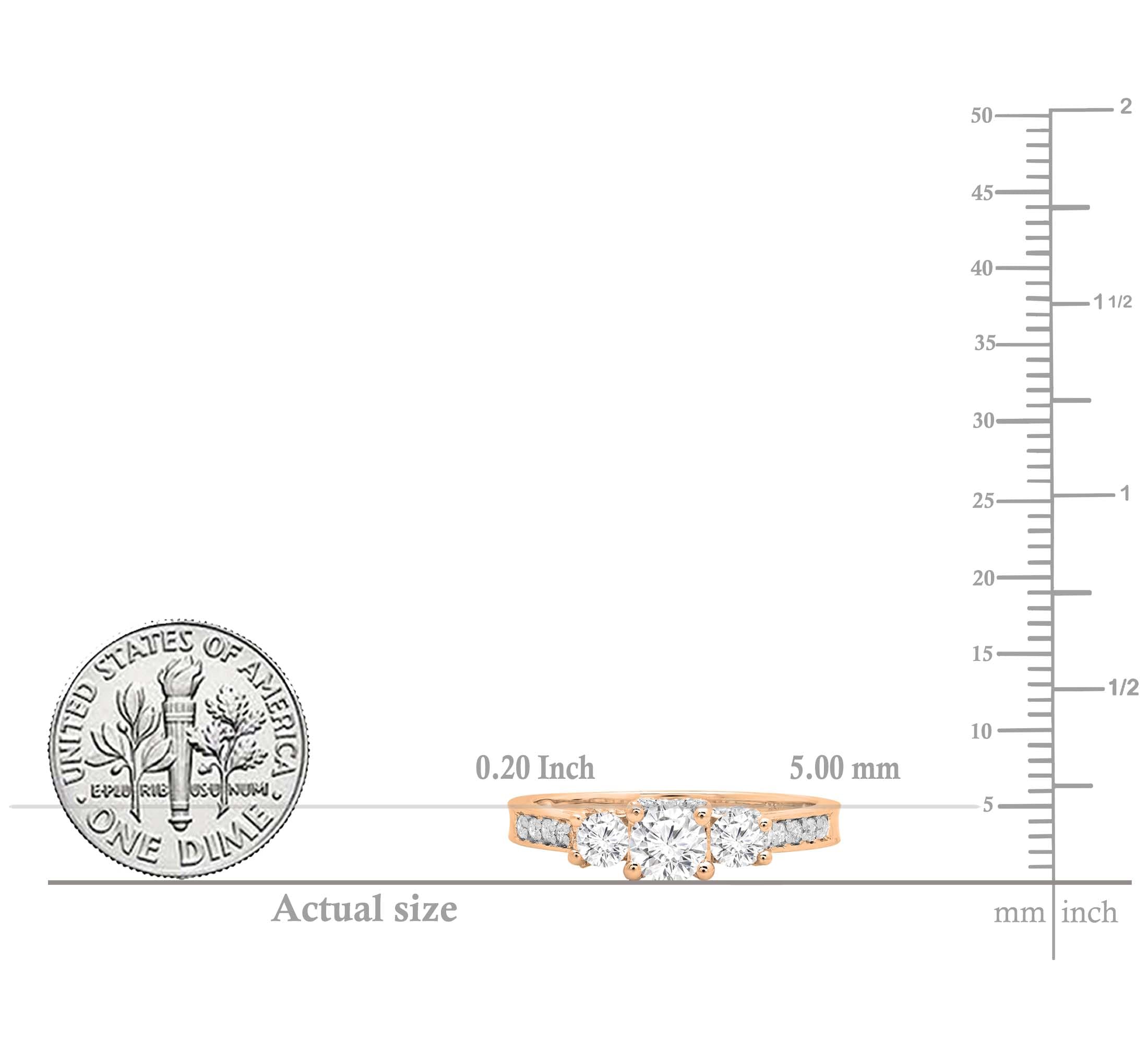 DazzlingRock Collection 10 quilates oro rosa H-I Diamante cultivado en laboratorio