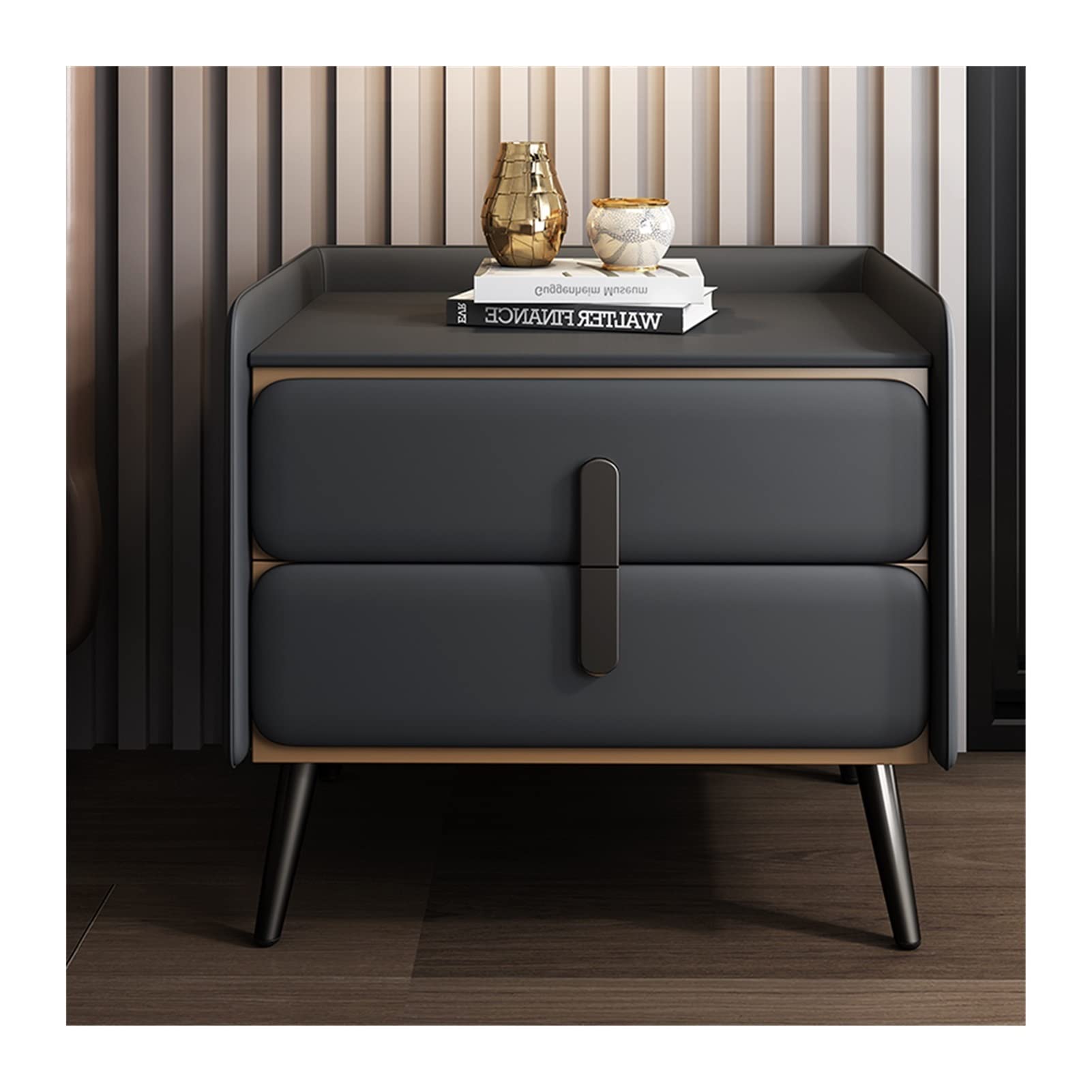 BHGFYXBS Side Tables Bedroom Nordic Simple Metal Bedside Table Double Drawer Locker Bedroom Bedside Table Creative Living Room Tv Side Cabinet Bedside Tables,K2-50cm/19.7inch