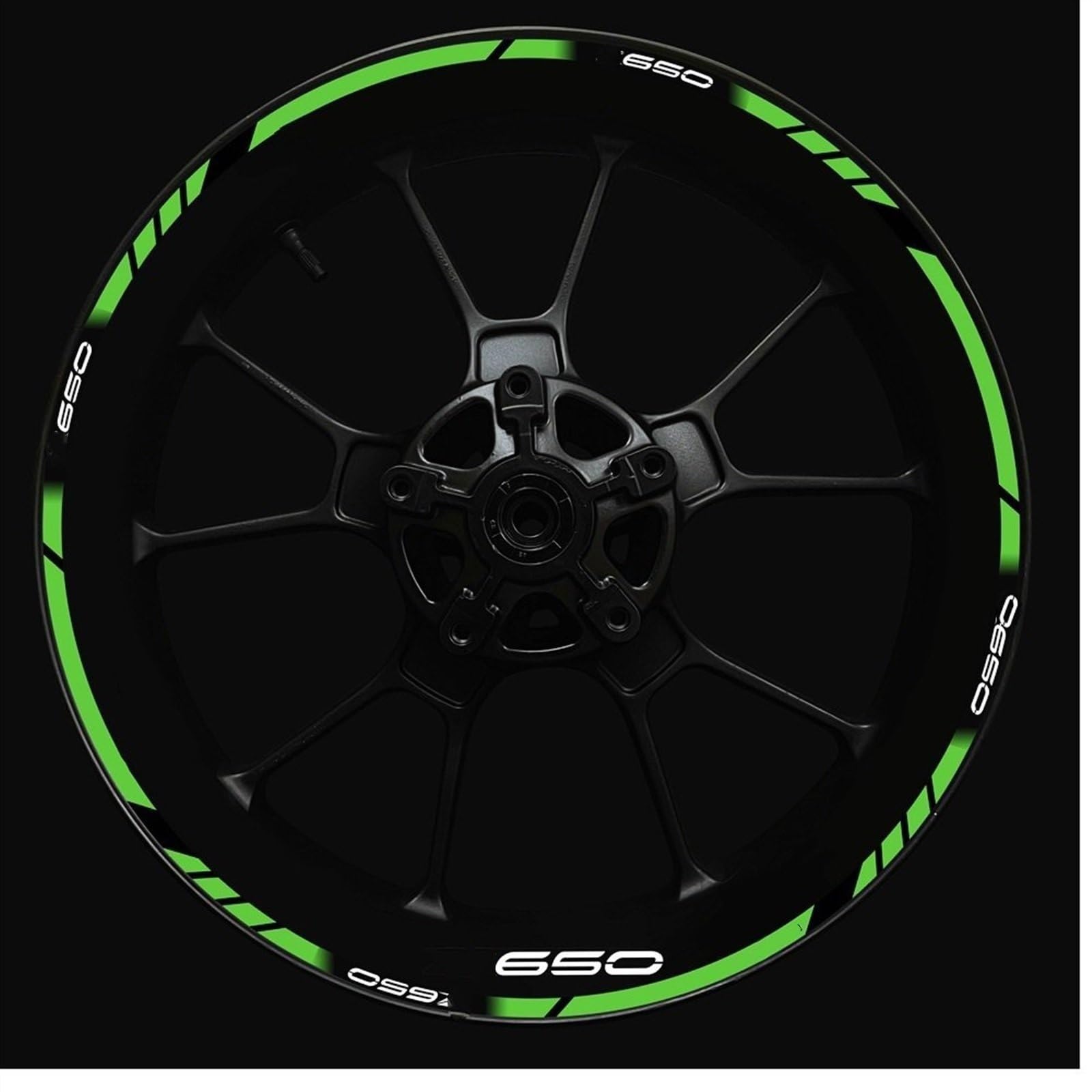 Motorcycle Wheel Sticker Inner Rim Reflective Protection Decal for Kawasaki Z650 Decorative(Color19)