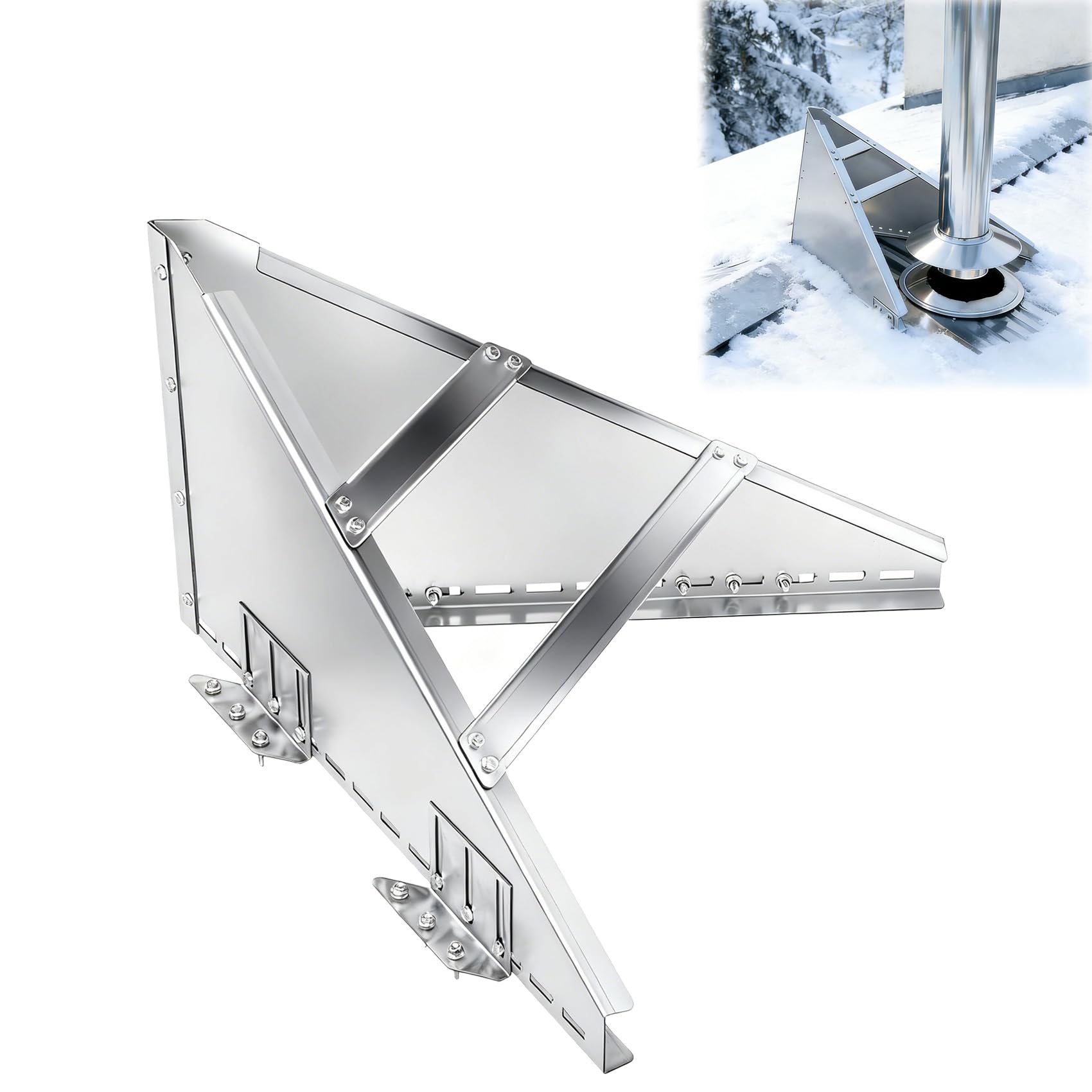 Stop Costly Roof Damage: Snow Splitter for Metal Roofs, Adjustable Chimney Diverter for 6-10 Inch Vents