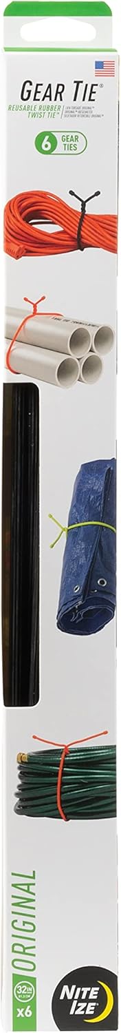 Nite Ize Original Gear Inch, Assorted, 12 Count Pro Pack, Made in The USA (GTPP12-A1-R8) Reusable Rubber Twist Tie, 12 Pack, Colors May Vary : Everything Else