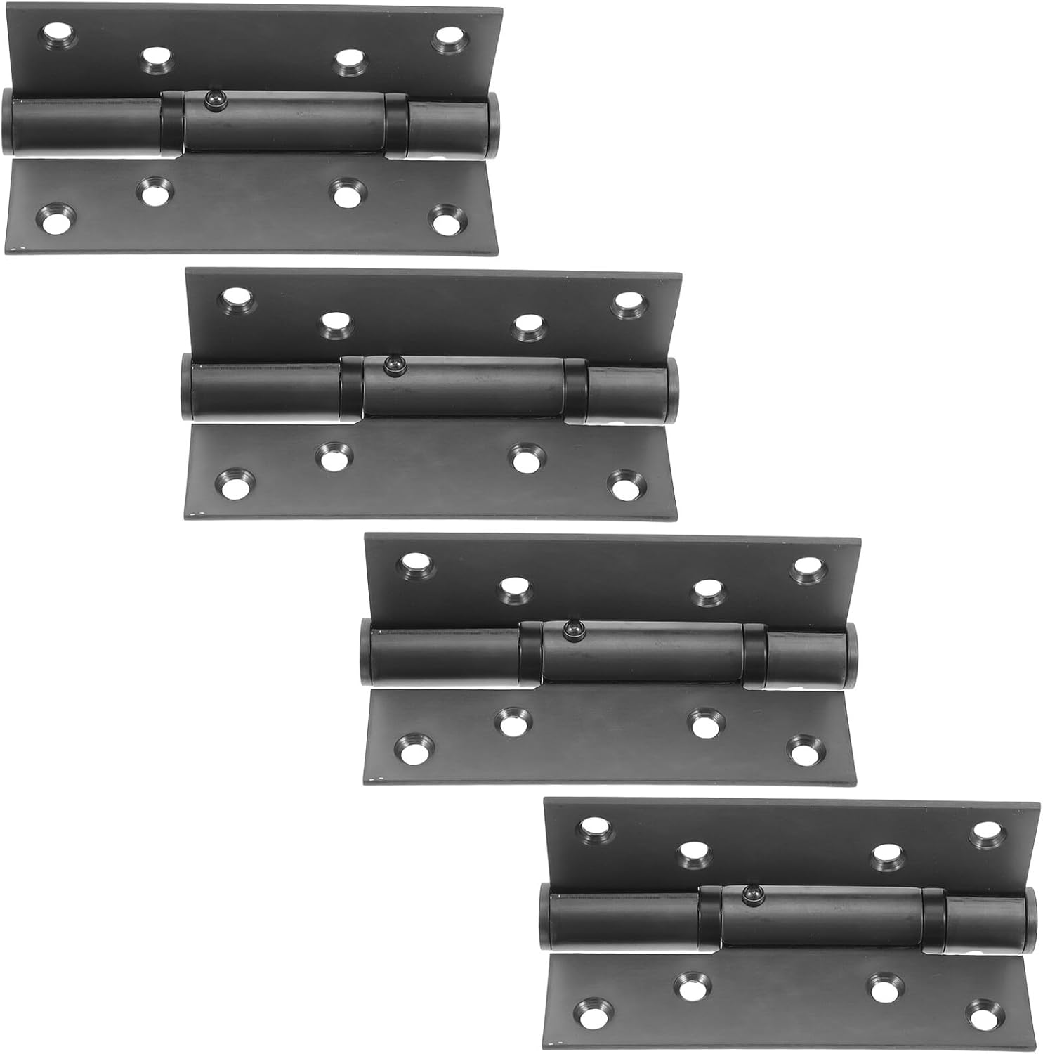 Mikikit Hidden Stainless Steel Hydraulic Buffer Hinges 90 Degree Self-Closing Spring Loaded Door Hinges for Interior Wood Doors Residential Use