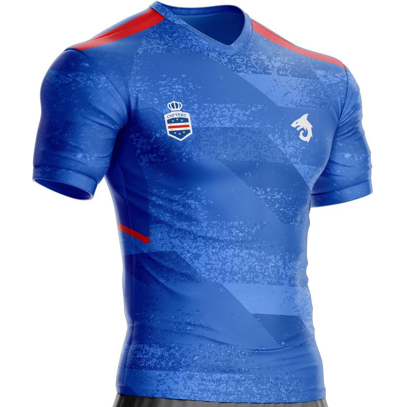 Camiseta Cabo Verde CV 412 Fútbol, Regalo, Bandera, azul, XXL