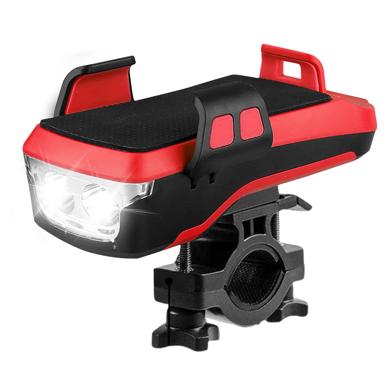 Cycling Front Light | Waterproof 4-in-1 Mountain Cycling Headlamp - 130dB Horn Light for Mountain Biking Phone Mount with Power Bank