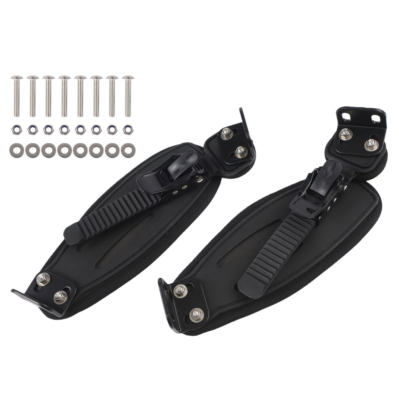 FUBESK Support de pied en alliage d'aluminium pour skateboard tout-terrain avec sangle en nylon pour une stabilité et une sécurité améliorées, pour longboard tout-terrain, noir