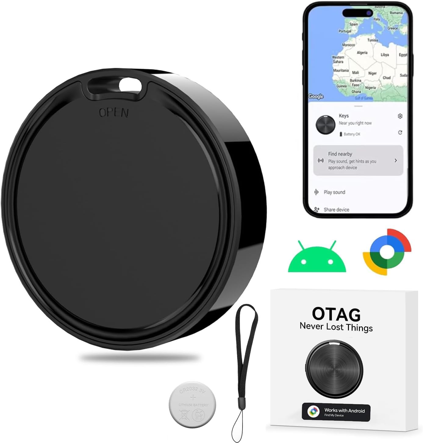 Bluetooth Tracker for Android,Keys Finder and Item Locator,Item Locator Works with Google's Find My Device App(Find Hub),Smart Tracker Tag for Keys,Suitcase,Backpack 1Pack-image-7