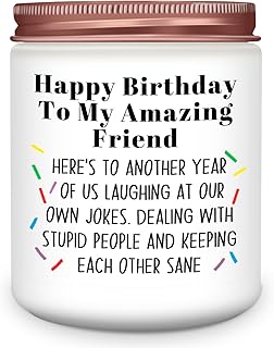 Homsolver Best Friend-Birthday Gifts for Women Men, Funny Friendship Gifts for Woman Candles, Birthday Gift for Friends Sister Bestie BFF Coworker Classmate, Funny Scented Candles